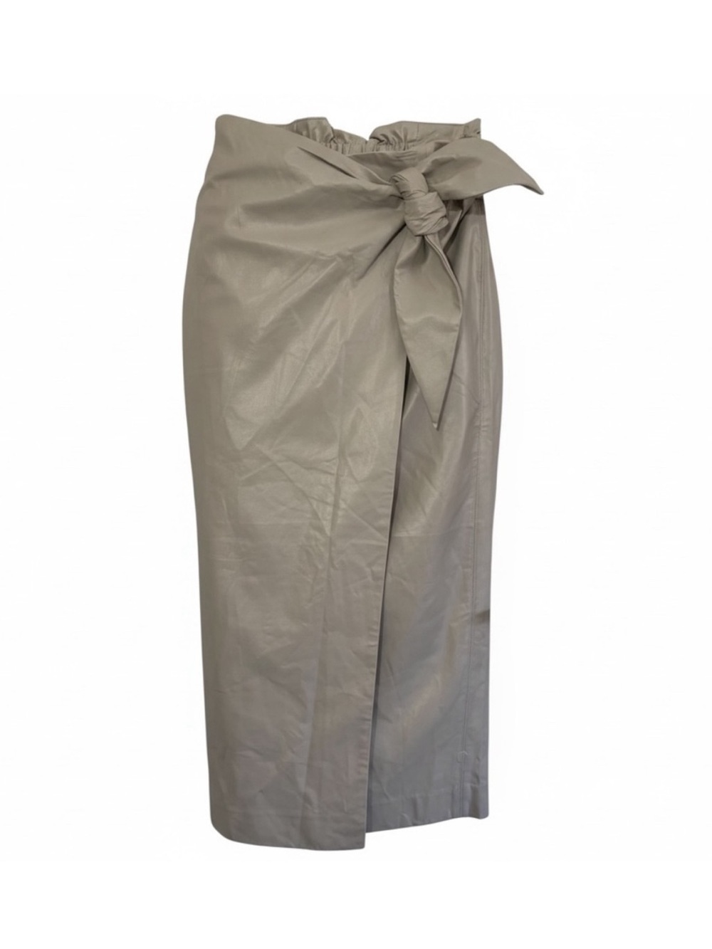 NWT Elizabeth and James tan beige faux leather wrap skirt women’s size medium